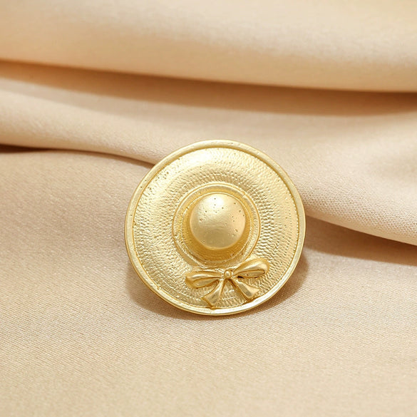 Wholesale Alloy Retro Style Flower Hat Brooch For Women With Electroplating Treatment