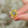 Wholesale Alloy Retro Wide Unisex Couple Ring With Sunflower Pattern And Electroplating