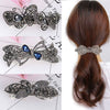 Wholesale Alloy Retro Women's Crystal Ponytail Hairpin With Electroplating Treatment