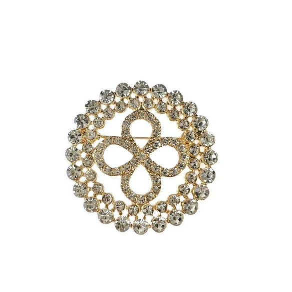 Wholesale Alloy Rhinestone Bow Brooch With Fixed Antiwalking Pin And Electroplating Design