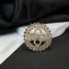 Wholesale Alloy Rhinestone Bow Brooch With Fixed Antiwalking Pin And Electroplating Design