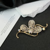 Wholesale Alloy Rhinestone Bow Flower Electroplated Brooch Accessories