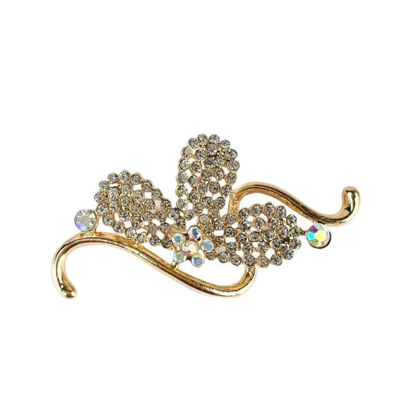 Wholesale Alloy Rhinestone Bow Flower Electroplated Brooch Accessories