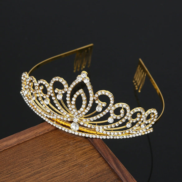 Wholesale Alloy Rhinestone Crystal Handmade Women's Crown Jewelry