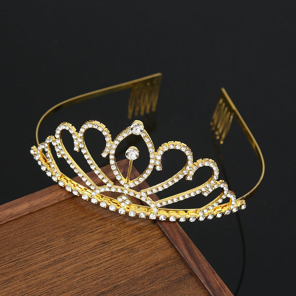 Wholesale Alloy Rhinestone Crystal Handmade Women's Crown Jewelry