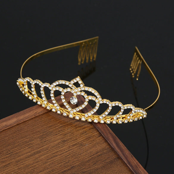 Wholesale Alloy Rhinestone Crystal Handmade Women's Crown Jewelry