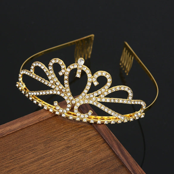 Wholesale Alloy Rhinestone Crystal Handmade Women's Crown Jewelry