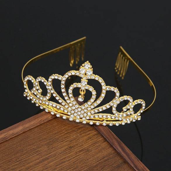 Wholesale Alloy Rhinestone Crystal Handmade Women's Crown Jewelry