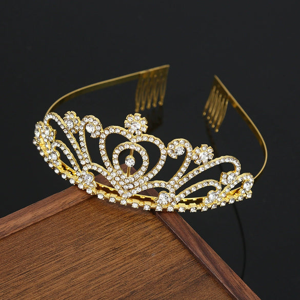 Wholesale Alloy Rhinestone Crystal Handmade Women's Crown Jewelry