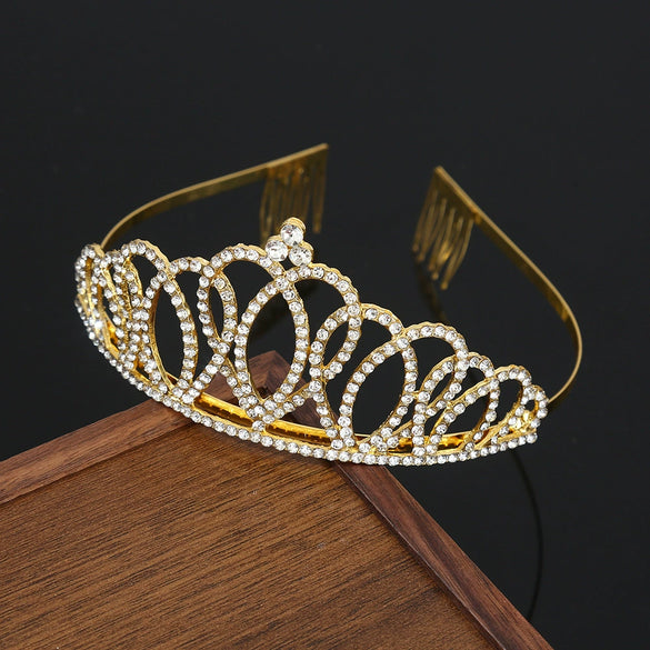 Wholesale Alloy Rhinestone Crystal Handmade Women's Crown Jewelry