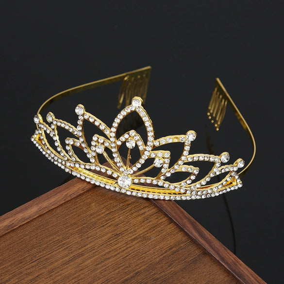 Wholesale Alloy Rhinestone Crystal Handmade Women's Crown Jewelry