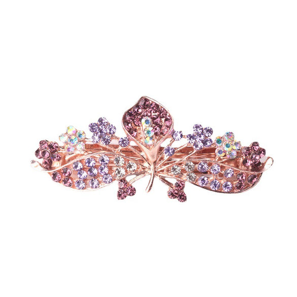 Wholesale Alloy Rhinestone Flower Hairpin For Ladies With Electroplating Treatment