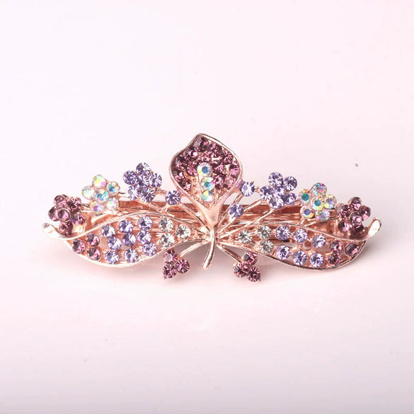 Wholesale Alloy Rhinestone Flower Hairpin For Ladies With Electroplating Treatment