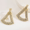 Wholesale Alloy Rhinestone Geometric Triangle Hollow Diamond Earrings For Women