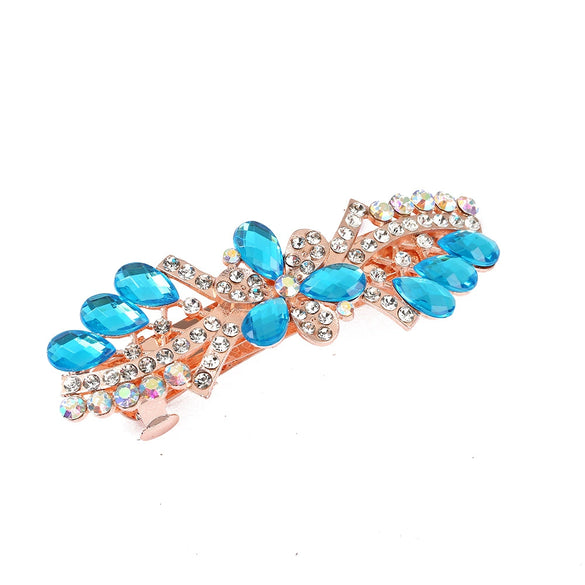Wholesale Alloy Rhinestone Hairpin Vintage Metal Spring Clip Hair Accessory Set With Diamonds