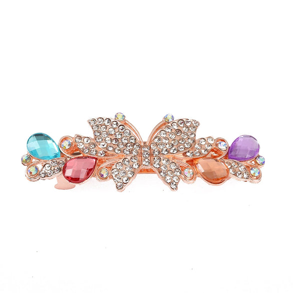 Wholesale Alloy Rhinestone Hairpin Vintage Metal Spring Clip Hair Accessory Set With Diamonds