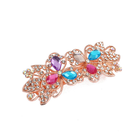Wholesale Alloy Rhinestone Hairpin Vintage Metal Spring Clip Hair Accessory Set With Diamonds