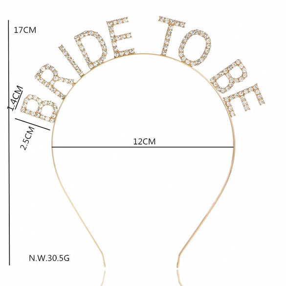 Wholesale Alloy Rhinestone Letter Bridal Headdress Hairband For Women Simple Style With Electroplating