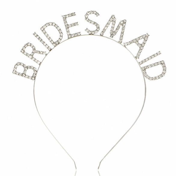 Wholesale Alloy Rhinestone Letter Hairband Vintage Women's Wedding Hair Accessory With Electroplating