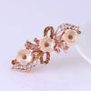 Wholesale Alloy Rhinestone Pearl Bow Women's Hairpin With Electroplating And Flower Design