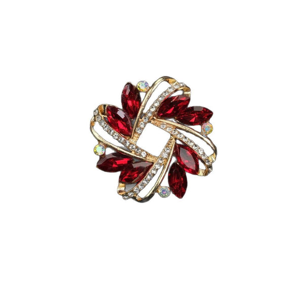 Wholesale Alloy Rhinestoneencrusted Geometric And Flower Brooches For Scarves With Electroplating