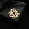 Wholesale Alloy Rhinestoneencrusted Geometric And Flower Brooches For Scarves With Electroplating