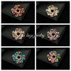 Wholesale Alloy Rhinestoneencrusted Geometric And Flower Brooches For Scarves With Electroplating