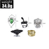 Wholesale Alloy Ring Retro Style With Skull Snakeshaped Bat Animal Zodiac Pattern Electroplated For Unisex