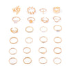 Wholesale Alloy Ring With Golden Butterfly And Geometric Leaves Design Hollow Twist Style Electroplated For Women