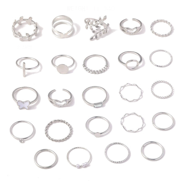 Wholesale Alloy Ring With Golden Butterfly And Geometric Leaves Design Hollow Twist Style Electroplated For Women
