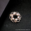 Wholesale Alloy Rose Flower Brooch Electroplated Pearl Jewelry Accessories For Women Retro Luxury Style