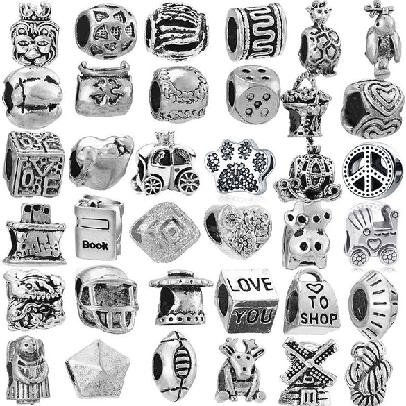 Wholesale Alloy Round Beads Cartoon Totem Electroplated Jewelry Accessories Bracelet Loose Beads