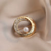 Wholesale Alloy Round Pearl Geometric Minimalist Women's Electroplated Brooch