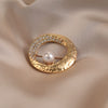 Wholesale Alloy Round Pearl Geometric Minimalist Women's Electroplated Brooch