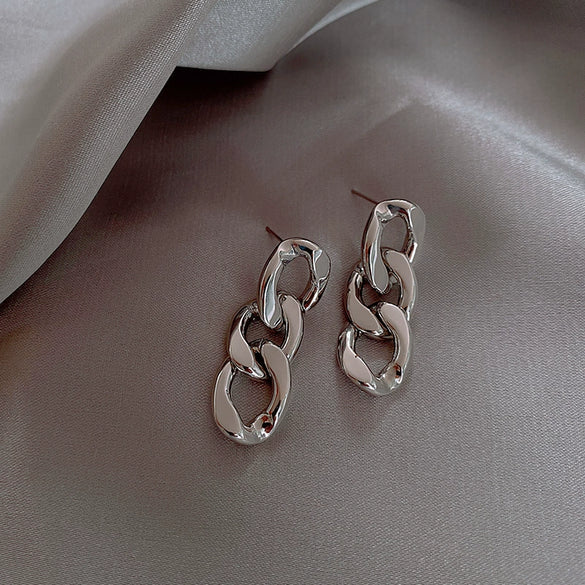 Wholesale Alloy S925 Silver Needle Geometric Earrings With Electroplating Treatment Cold Style For Women