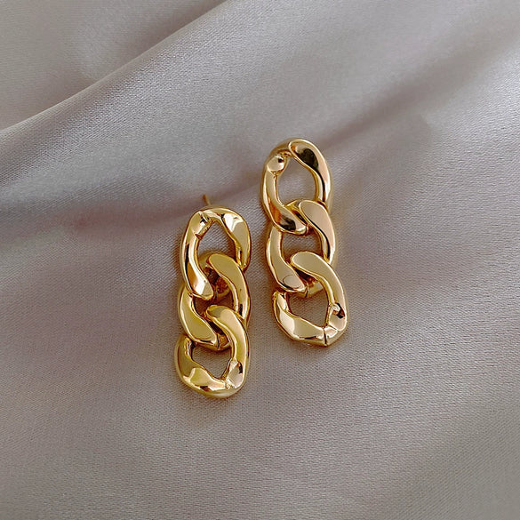 Wholesale Alloy S925 Silver Needle Geometric Earrings With Electroplating Treatment Cold Style For Women