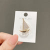 Wholesale Alloy Sailing Brooch With Flower Pattern For Women Natural Style Electroplated