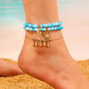 Wholesale Alloy Shell Starfish Beads Beaded Multi Layer Anklet For Women Bohemian Ocean Holiday Style