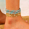 Wholesale Alloy Shell Starfish Beads Beaded Multi Layer Anklet For Women Bohemian Ocean Holiday Style