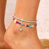 Wholesale Alloy Shell Starfish Beads Beaded Multi Layer Anklet For Women Bohemian Ocean Holiday Style