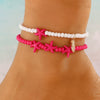 Wholesale Alloy Shell Starfish Beads Beaded Multi Layer Anklet For Women Bohemian Ocean Holiday Style