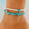 Wholesale Alloy Shell Starfish Beads Beaded Multi Layer Anklet For Women Bohemian Ocean Holiday Style