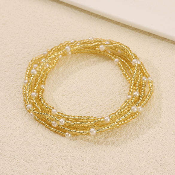 Wholesale Alloy Shell Starfish Beads Beaded Multi Layer Anklet For Women Bohemian Ocean Holiday Style