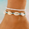Wholesale Alloy Shell Starfish Beads Beaded Multi Layer Anklet For Women Bohemian Ocean Holiday Style
