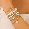 Wholesale Alloy Shell Starfish Beads Beaded Multi Layer Anklet For Women Bohemian Ocean Holiday Style