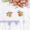 Wholesale Alloy 925 Silver Diamond Earrings With White Flower Pattern Electroplated For Students