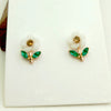 Wholesale Alloy 925 Silver Diamond Earrings With White Flower Pattern Electroplated For Students