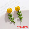 Wholesale Alloy 925 Silver Diamond Earrings With White Flower Pattern Electroplated For Students