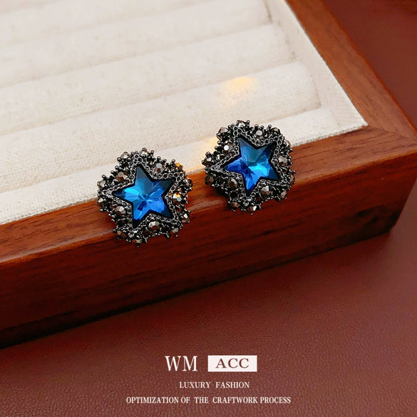 Wholesale Alloy Silver Earrings Set With Diamonds Star Geometric Female Highend Minimalist Retro Fashion