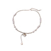 Wholesale Alloy Silver Heart Pearl Clavicle Chain Necklace For Women With Electroplating